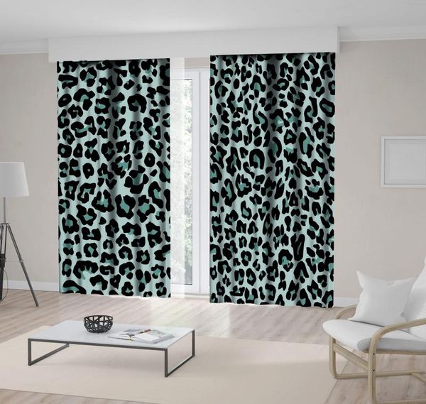 

curtain & drapes leopard pattern animal print african wildlife nature fashion theme decorative black green