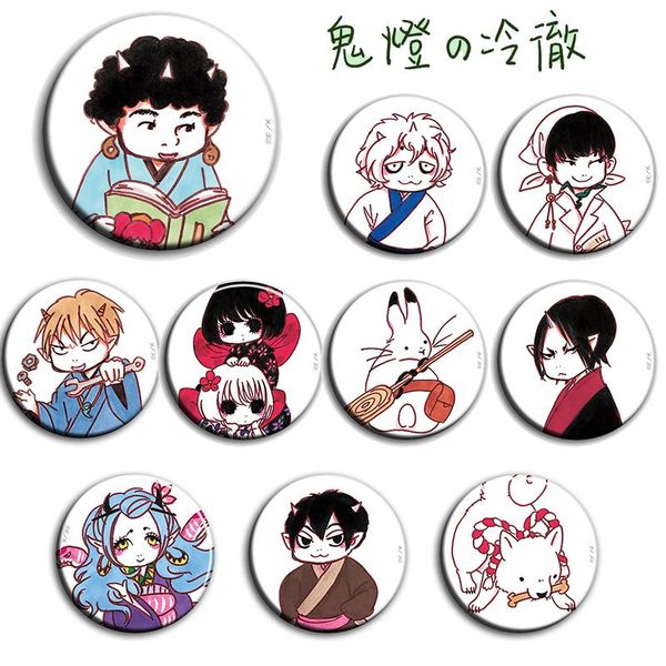 

pins, brooches 58mm badges hoozuki no reitetsu hozuki kingyosou metal icons, Gray
