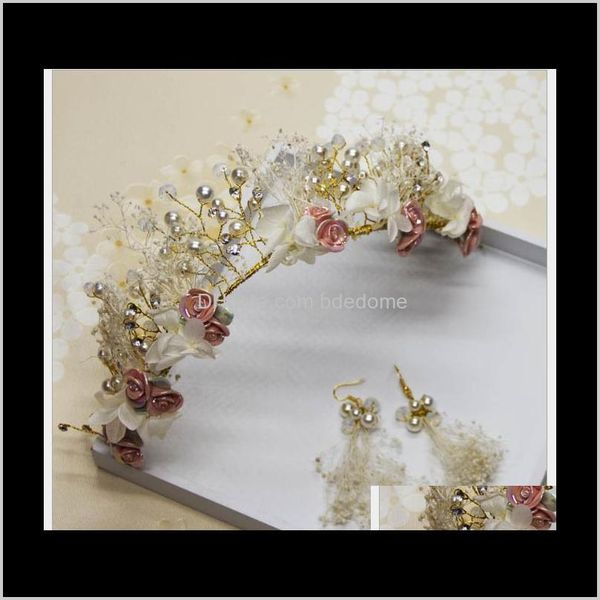 

hair jewelry drop delivery 2021 the bride sennu is a star-studded immortal flower brides headdress, wreath and wedding dress headdressdot 28, Slivery;golden