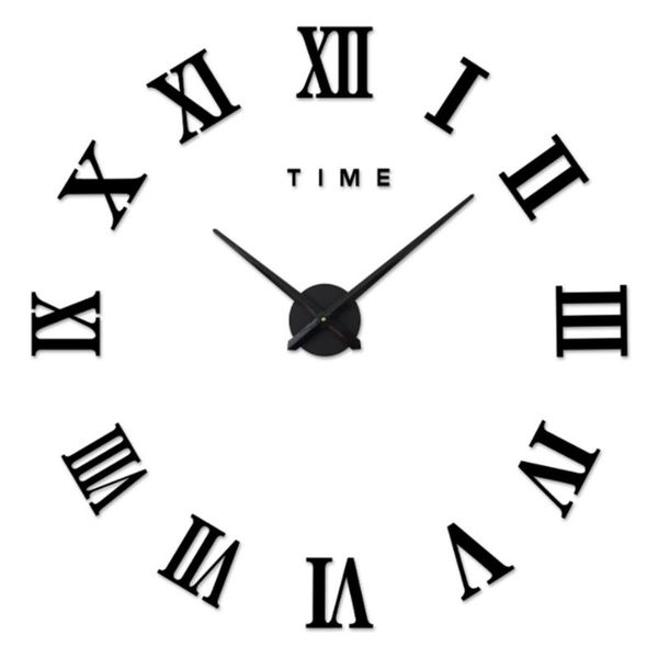 

wall clocks home decoration big roman mirror fashion modern quartz clock diy sticker acrylic