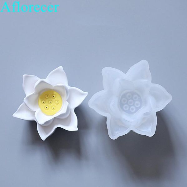 

craft tools 3d lotus silicone molds flowers mould flower candle bouquet mold garden moulds
