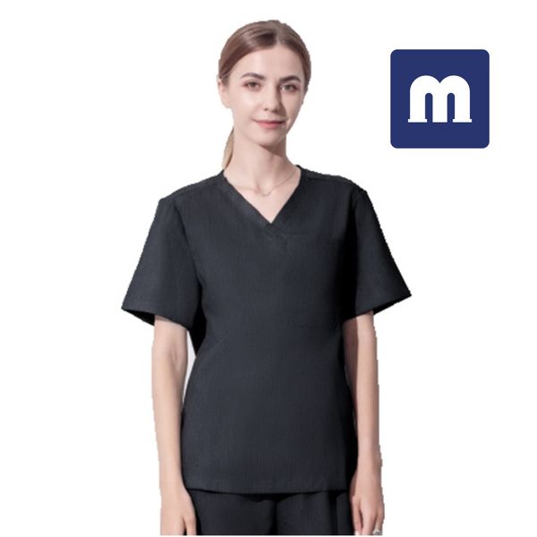 MEDIGO-052 dois-bolso mandarim colarinho scrubs top + calças para mulheres relaxadas em forma, super supir macio, anti-rugas médicos scrubs uniforme hospital camisa top + calças