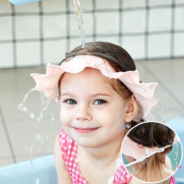 

1pcs children shower cap bath waterproof silicone ear protection adjustable kids spa baby products caps