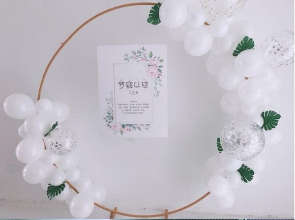 

party decoration wedding props large wrought iron ring arches background single pole arch door outdoor lawn flower shelf