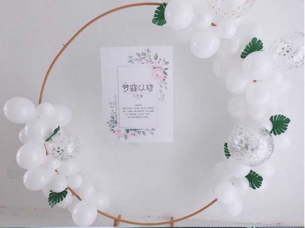 Propções de casamento de decoração de festa arcos grandes anel de ferro forjado background pólo arco de arco de arco de arco externo prateleira de flor de gramado ao ar livre