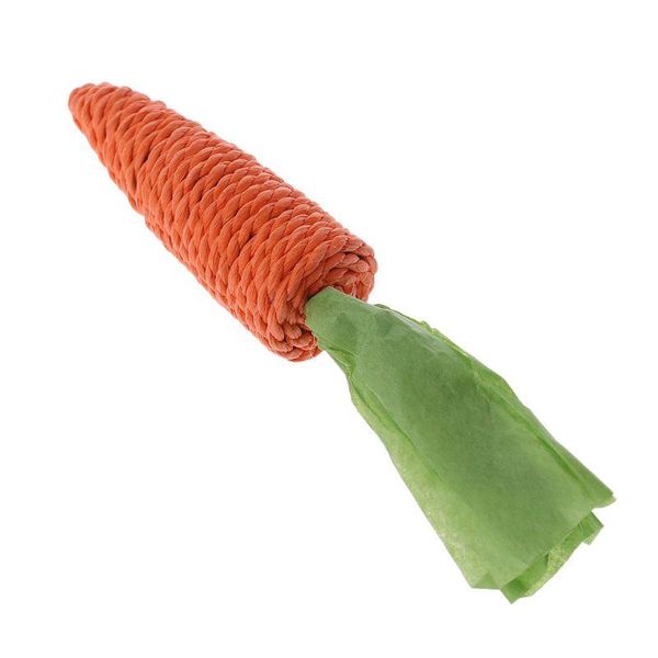 

cat toys funny pet scratch toy straw carrot for hamster guinea rat chew