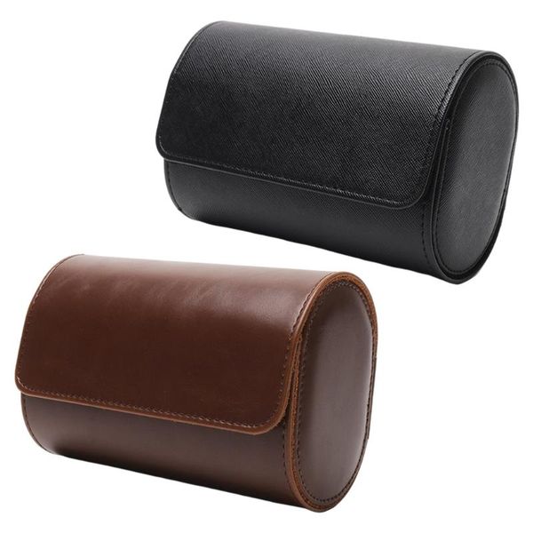 

watch boxes & cases leather roll travel case dual organizer storage for traveling holder, Black;blue