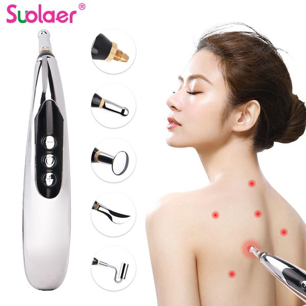 

5 heads usb electronic acupuncture pen electric meridians laser therapy heal massage pen meridian energy pen relief pain tools