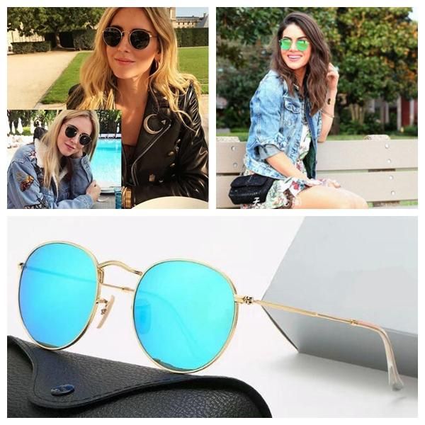 

3447 coolwinks eyewear designer sunglasses brand mens women mirror classic round sunglassess uv400 eyewear metal gold frame sun glasses, White;black