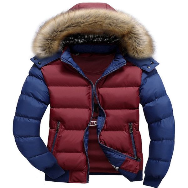 

Men's Down & Parkas Designer Mens Puffer Coat Hooded Collar Classic Overcoats Windbreaker Winter Coats Clothes for Men Patchwork Warm O, Black