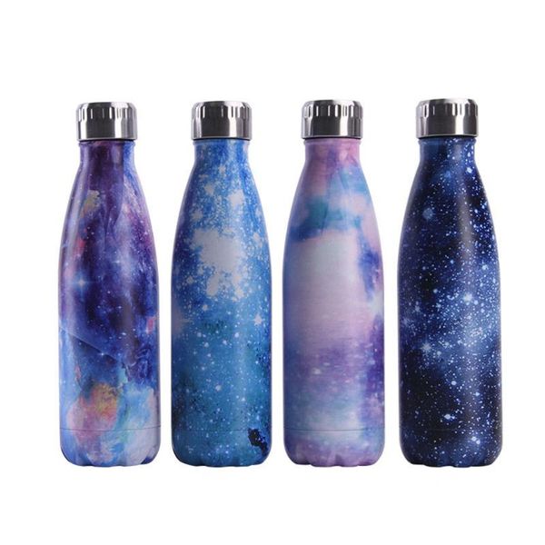 

water bottles starry sky bottle bpa creative gradient color insulated cup travel sport drinking stainless steel vacuum flask