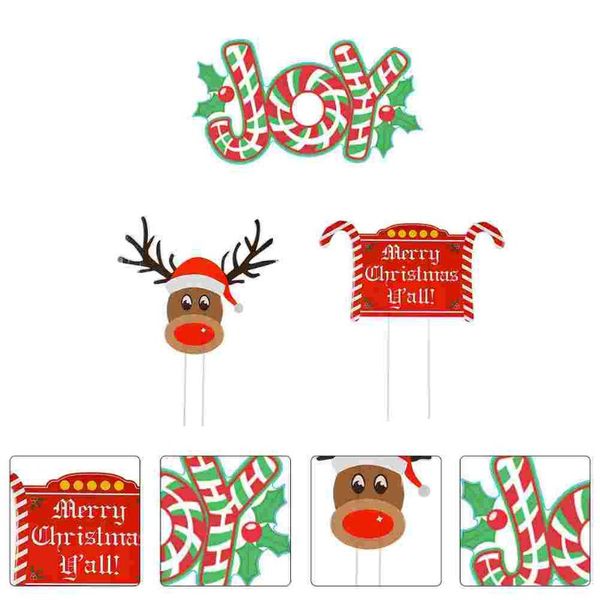 

greeting cards 3pcs xmas outside decor signs christmas ground insert ornaments