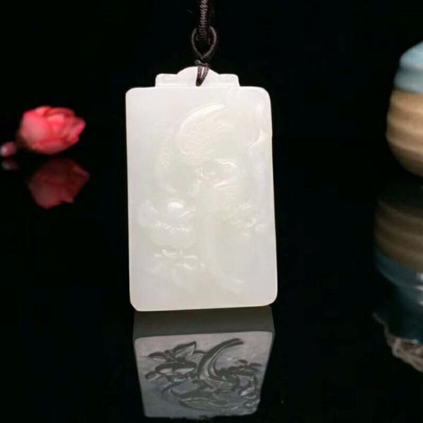 

lockets h21# exquisite hetian jade carving pendant, Silver