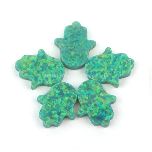 

other hamsa opal 11x13mm (across hole) synthetic op11 green stone