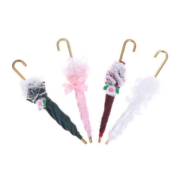 

New 1PCS 1/12 Lady Dollhouse Lace Umbrella Miniature Royal Gift Dollhouse Accessories Decoration Birthday Girl Kids Toys