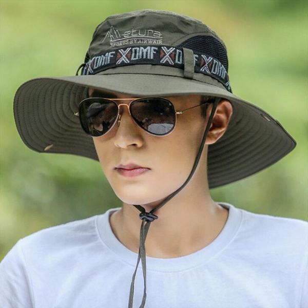 

summer fishing hat man women wide breathable mesh cap beach hats sun mens outdoors uv protection shade, Blue;gray