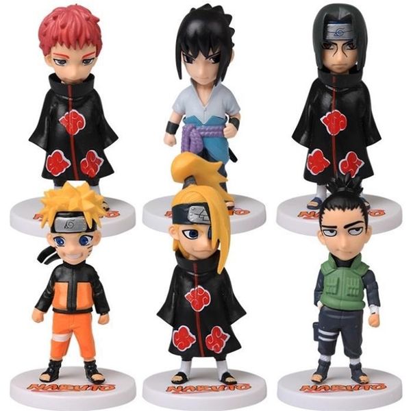 

3545naruto hand-made model full set of doll q version sasuke kakashi i love luo banxiao organization ornaments