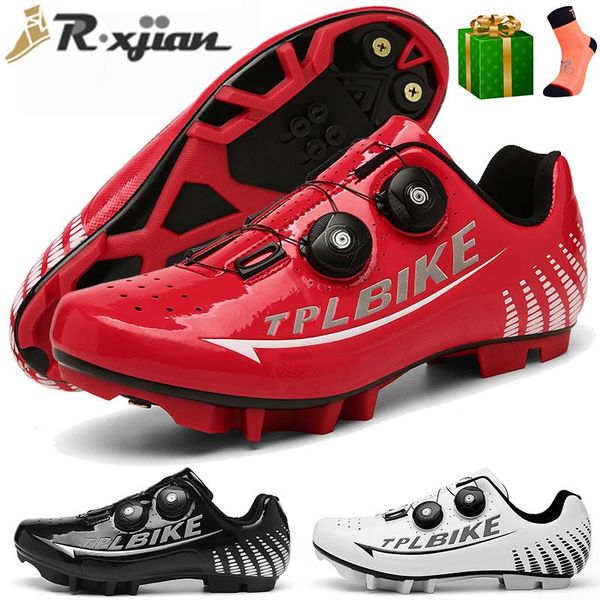 

r.xjian latest high-quality cycling shoes four seasons road training lightweight mountain bike shoe footwear, Black