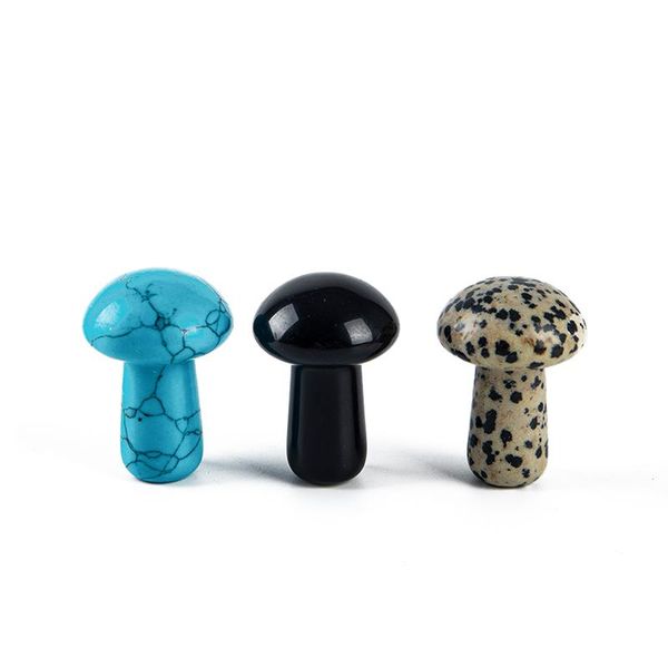 

decorative objects & figurines 1pc mini mushroom statue natural stones carved decoration quartz crystal orname