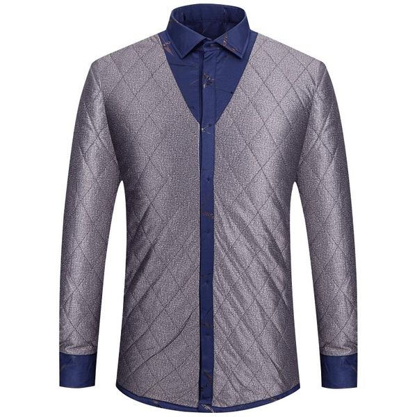 

men's dress shirts 2021 silk warm winter shirt print, White;black
