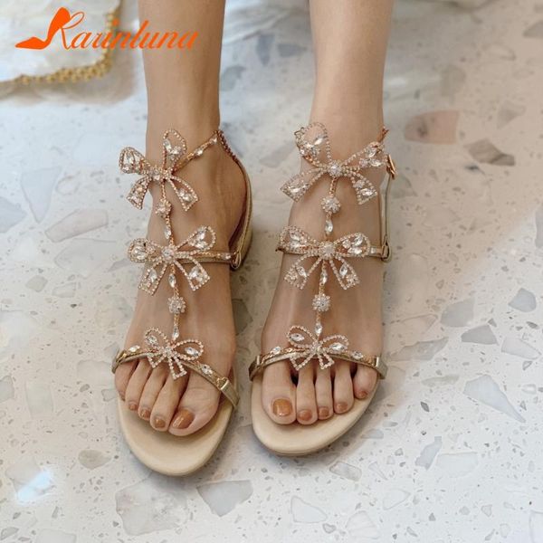 

dress shoes karin sweet girl rhinestone party casual handmade fashion sandals open toe flat women butterfly knot, Black