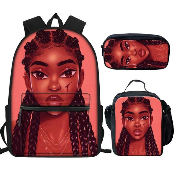 

black girl afro canvas school bag backpacks large lapbackpack rucksack for teen girls orthopedic satchel mochila bags