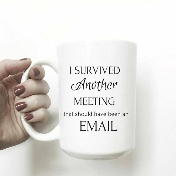 

mugs details about Â coworker gag gift funny work mug coworker i survived another meeting that