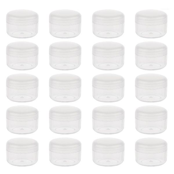 

portable small plastic cosmetic cream jars pots, empty containers with lids (20pcs)1