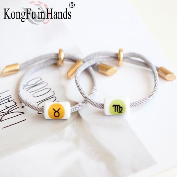 

charm bracelets 12 constellation couples friends student men and women concise fashion jewelry japanese decoration korean style gifts, Golden;silver
