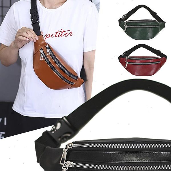 

chest waist packs pu bags leather waterproof fanny shoulder fashion ladies belt bum
