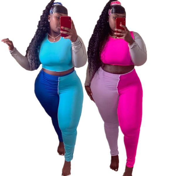 

women's two piece pants women fall clothing long sleeve crop and set leggings for plus size outfits wholesale drop, White