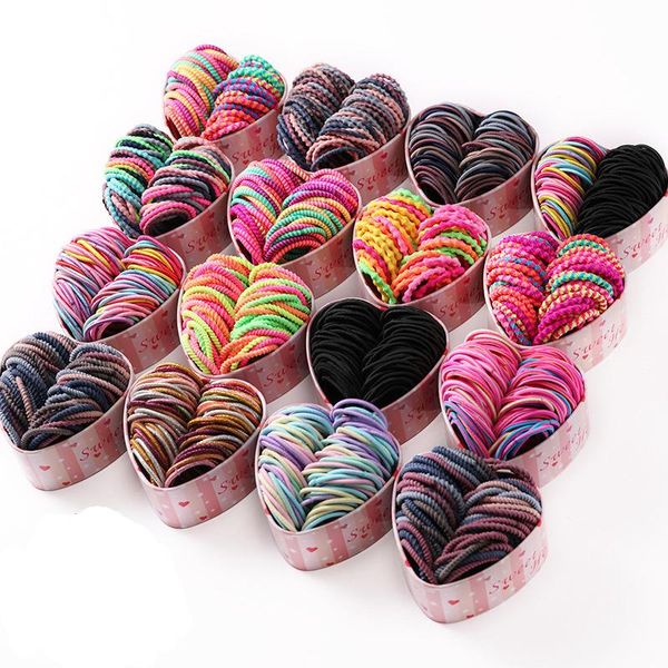 

hair accessories children's rubber band doesn't hurt girl's ring black baby's head rope ties ornament korea, Slivery;white