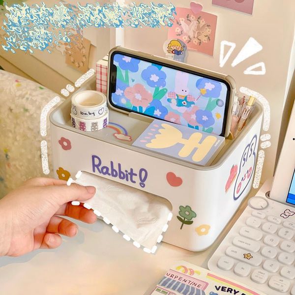 

tissue boxes & napkins ins style box household bedside mobile phone holder multi-function drawer pen