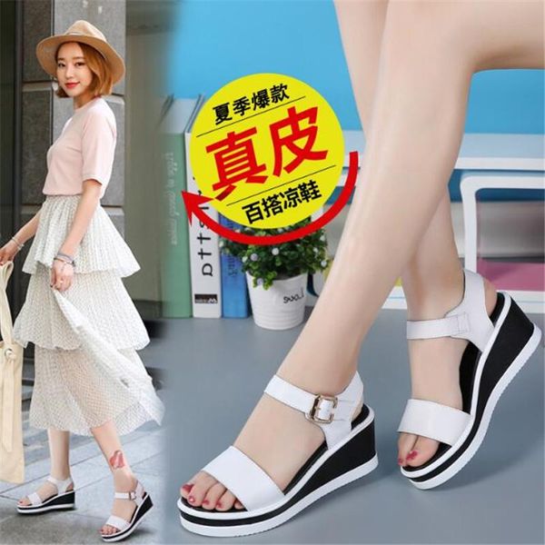 

dress shoes girls sandals fashion leather simple sweet lightweight comfortable non-slip casual female designer, Black