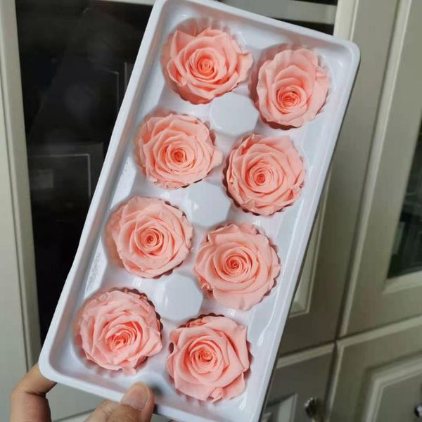 

decorative flowers & wreaths erernal rose 4-5cm/8pcs real forever roses preserved head for wedding home decoration accessories girl brithday