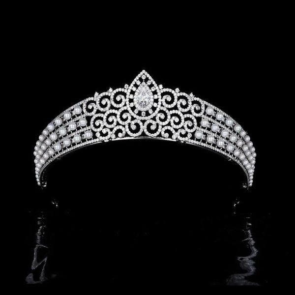 

hair clips & barrettes ymor queen miss lady wedding bridal crown headwear banquet crystals accessories tibetan band brides quincenera tiaras, Golden;silver