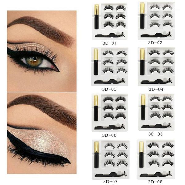 

magnet false eyelashes three pairs self-adhesive eyeliner set thick magnetic1