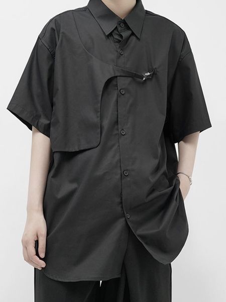 

men's casual shirts [customization] big yards clothing 2021 design summer thin five-quarter sleeve shirt, White;black