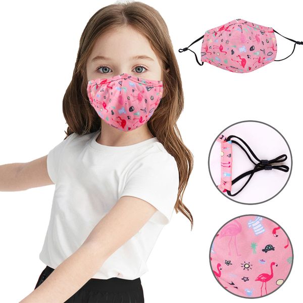 Maschera per il viso di design classico Maschere antipolvere e lavabili in cotone stampato in 3D per bambini