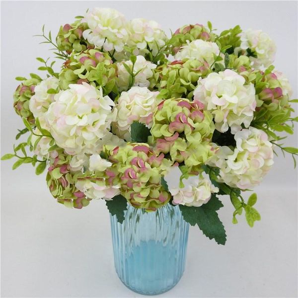

hydrangea artificial flowers luxury fake bouquet wedding decoration home table decor decorative & wreaths