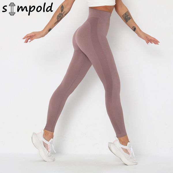 

simpold sportwear pants women high waist adduct abdomen fitness tights yoga running legging instimate work out clohte 9178, Black