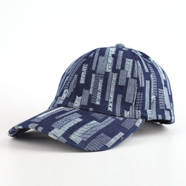 

caps fashion cap blue cowboy baseball wash cut stripes hole old, Blue;gray
