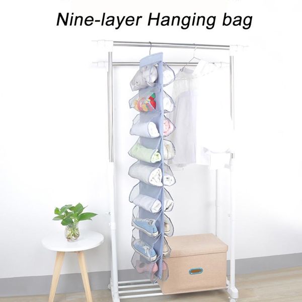 

household storage bag double-sided 9-layer 18 pocketshanging dustproof hanging bags