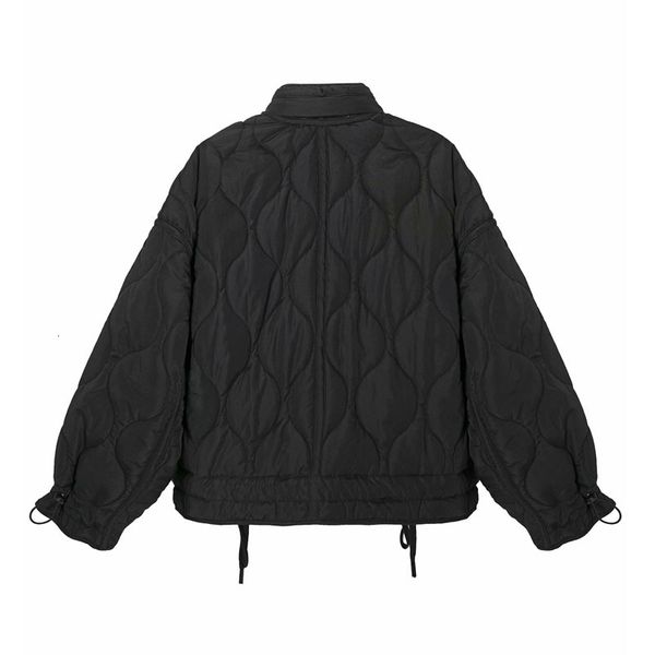 

downs black stand collar long sleeves lingge winter warm hood women's cotton clothes vintage loose quilted jacket chic female