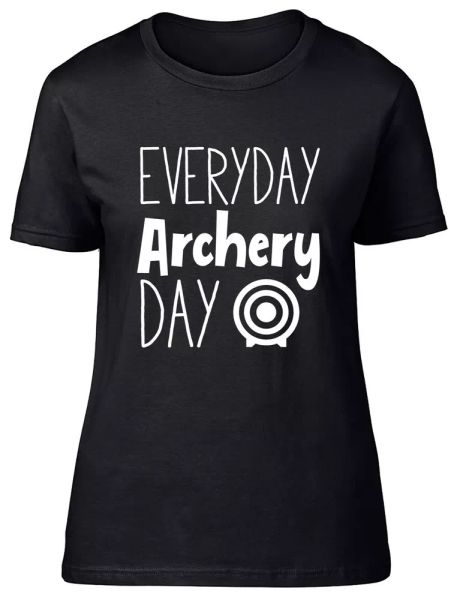 

everyday archery day fitted womens ladies t shirt, White;black
