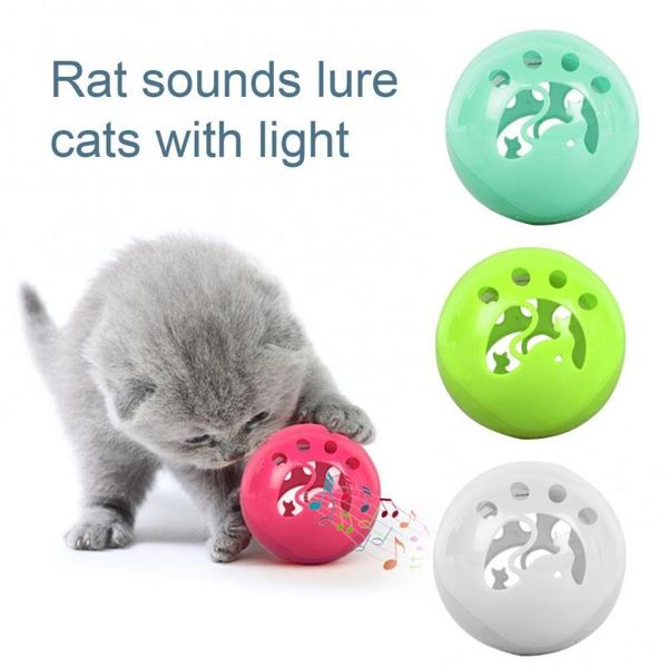 

cat toys sled sound flashing funny rolling bell ball interactive toy pet supplies