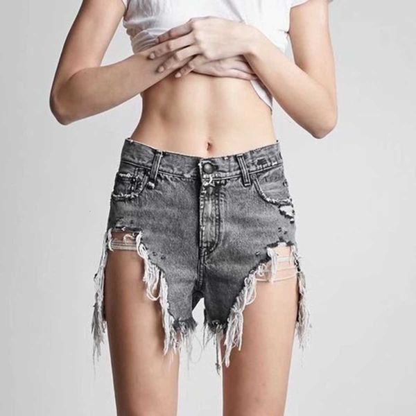 

women's shorts fashion casual women high waist irregular hole short summer chic streetwear denim feminino mbam, White;black