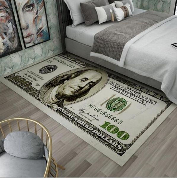 

40CM*90CM Crative Non-Slip Area Rug Modern Home Decor Carpet Runner Dollar Printed Carpet One Hundred Dollar 100 Bill Print qqasf