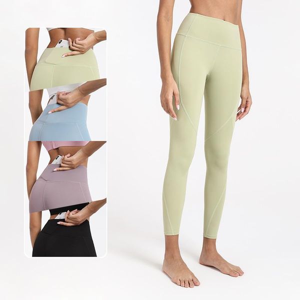 

yoga outfit nude feel pants spring and autumn outer wear pocket tights high waist hip lift fitness women leggings