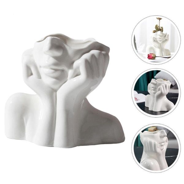 

vases floral vase decorative creative human body ceramics deskflower pot